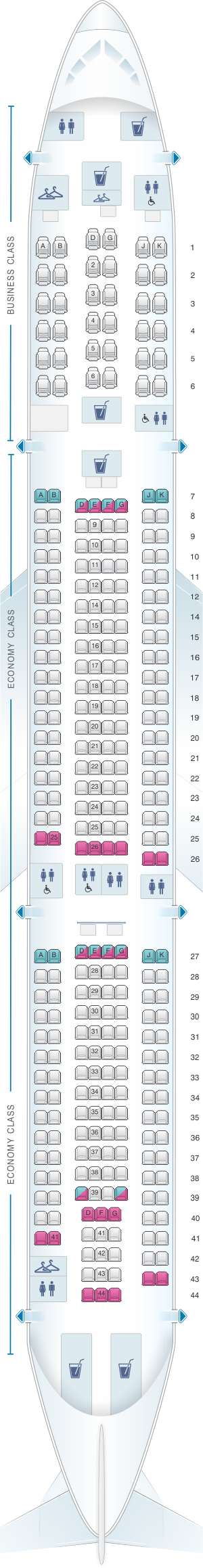 Seat Map China Airlines Airbus A330 300 Config 2