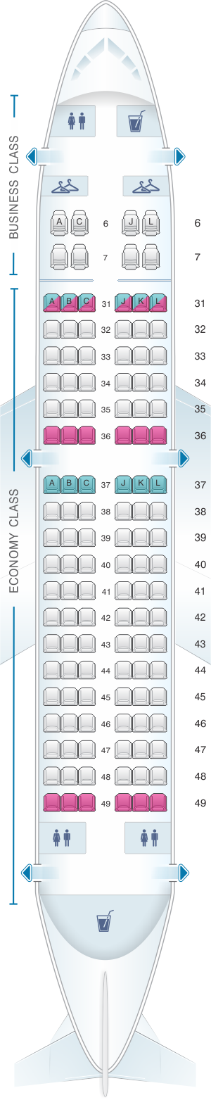 Seat Map China Eastern Airlines Airbus A319 100 | 0