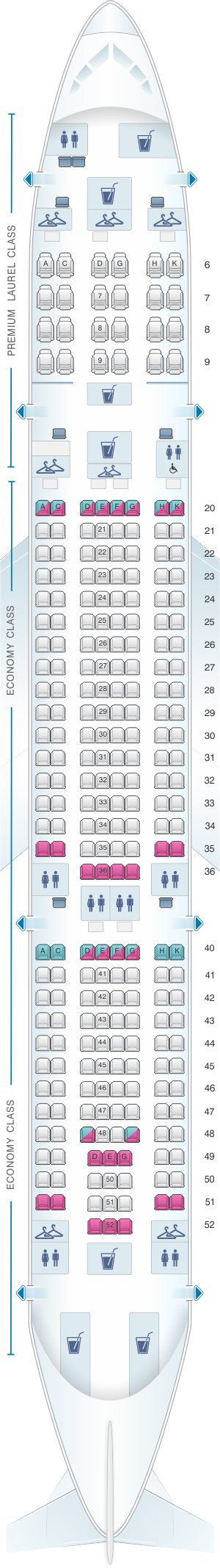 Seat Map Eva Air Airbus A330 200