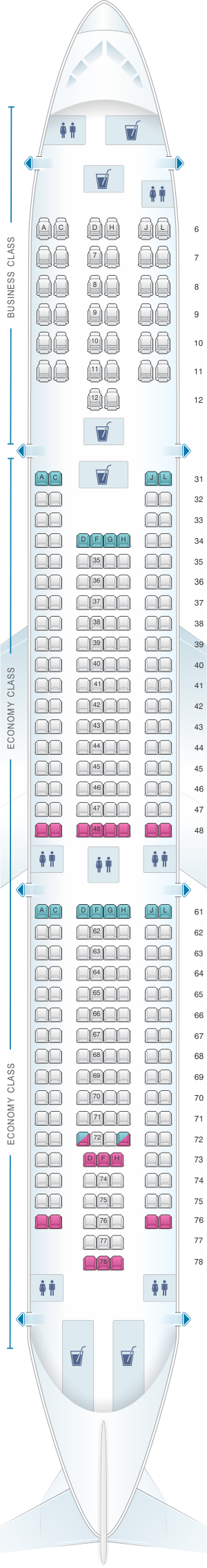 Seat Map China Eastern Airlines Airbus A330 300