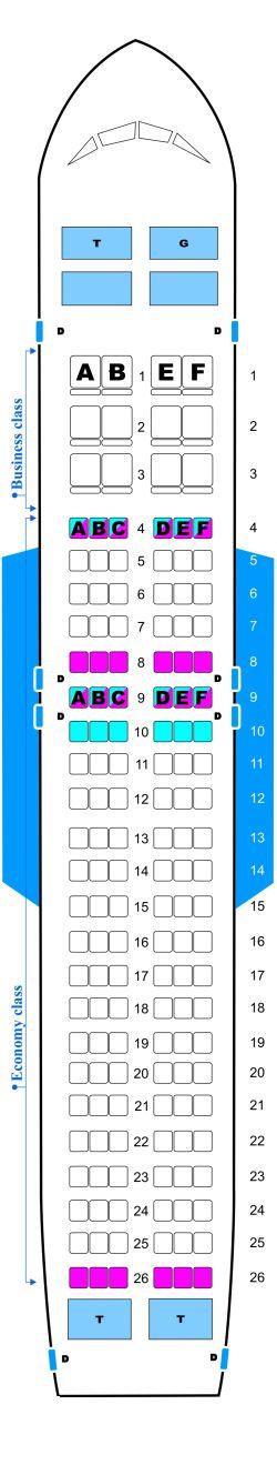 Seat map for Donbassaero Airbus A320 200 config.1