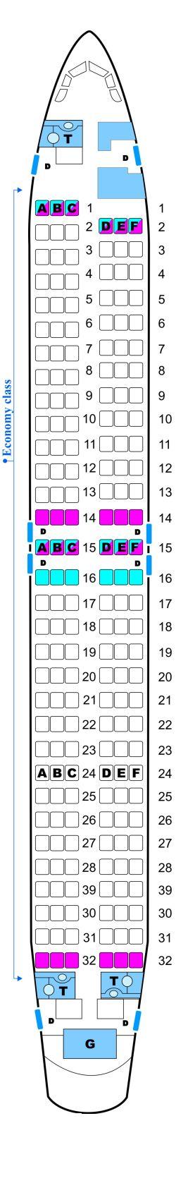 Seat map for Boeing B737 800W