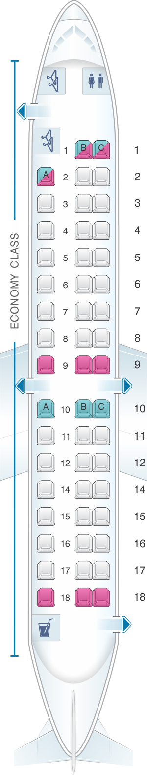 Seat map for Moldavian Airlines SAAB-2000