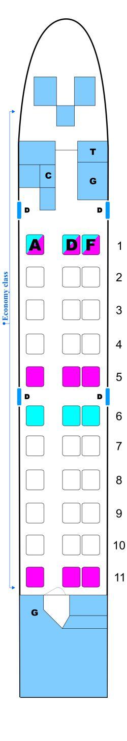 Seat map for OLT Express Saab340