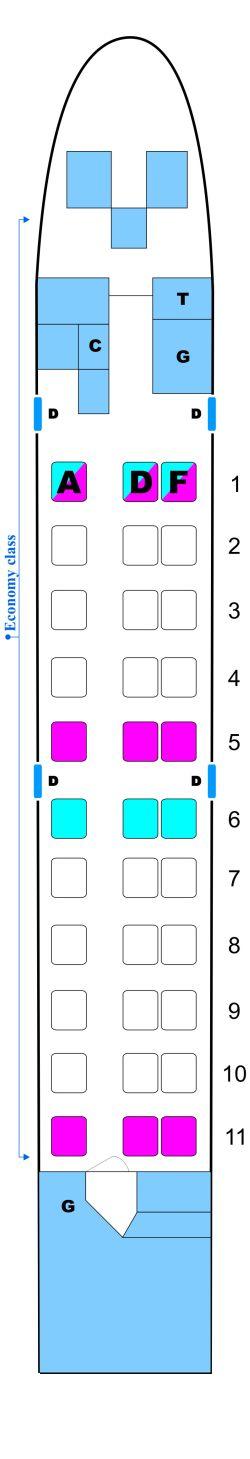 Seat map for OLT Express Saab340