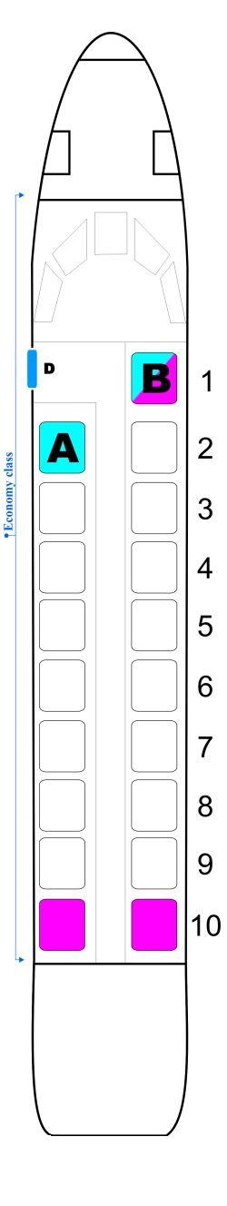 Seat map for OLT Express Metroliner