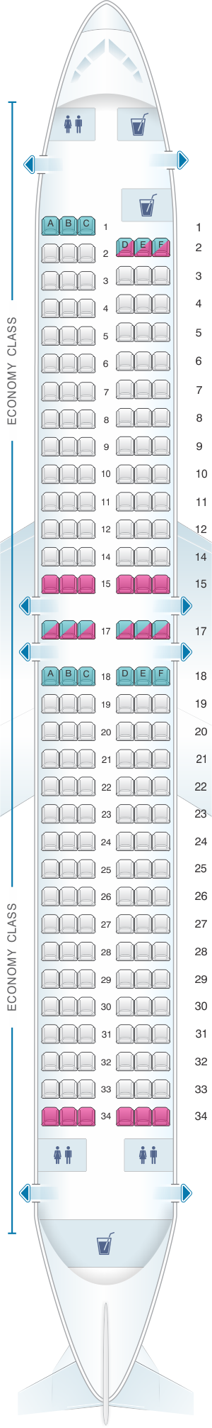 Seat map for SunExpress Boeing B737-800