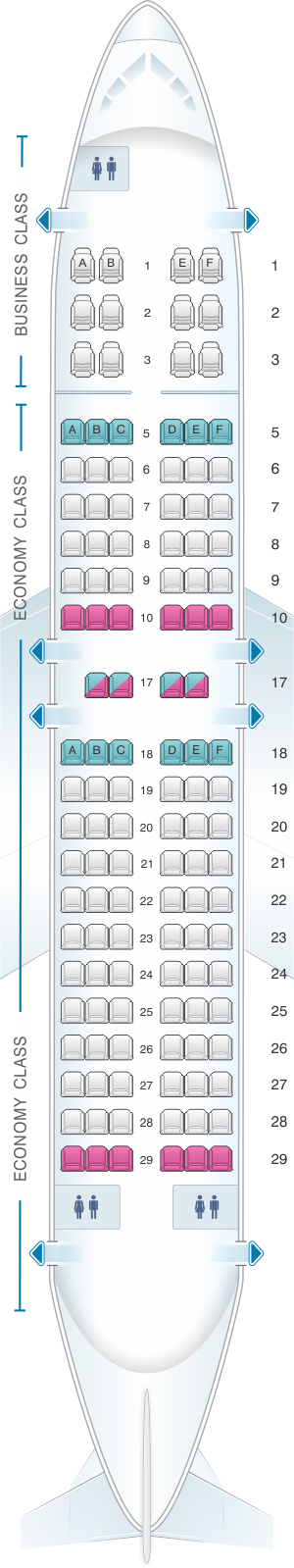 Seat map for Copa Airlines Boeing B737 700