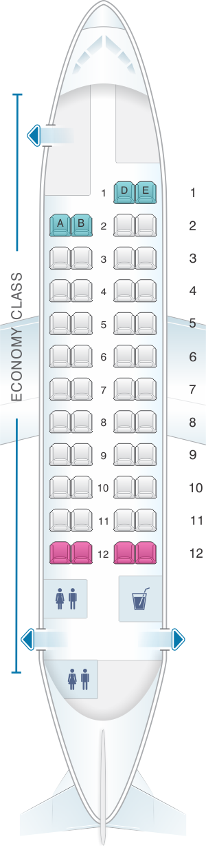 Seat map for Csa Czech Airlines ATR 42 320