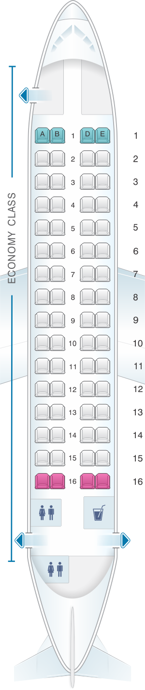 Seat map for Csa Czech Airlines ATR 72 202