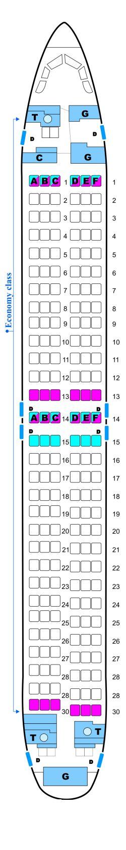 Seat map for Malev Hungarian Airlines Boeing B737 800NG Config. 2