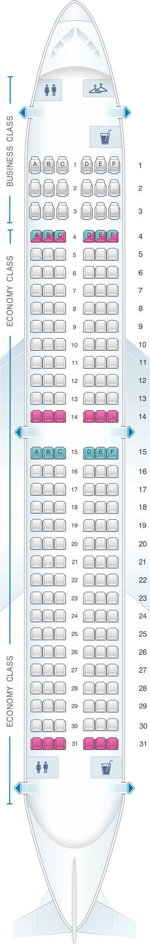 Seat map for Air Europa Boeing B737 800
