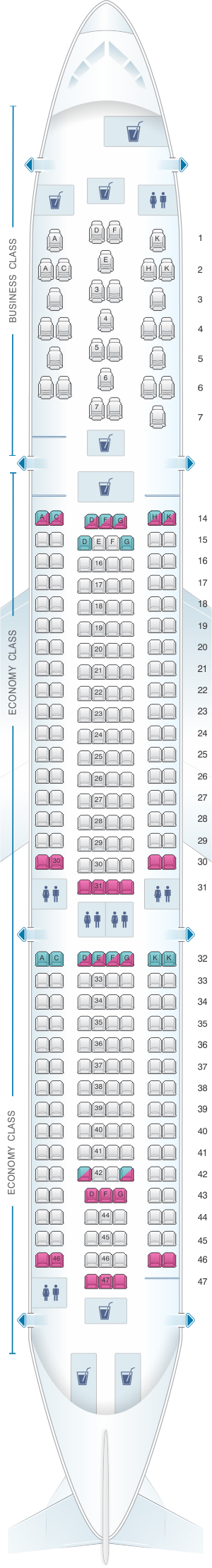 Seat Map Brussels Airlines Airbus A330 300 Seatmaestro