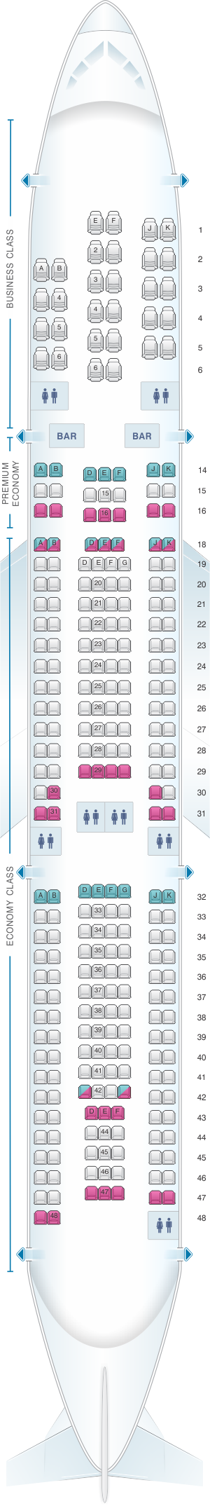 Airbus Industrie A340 300 Seating Chart