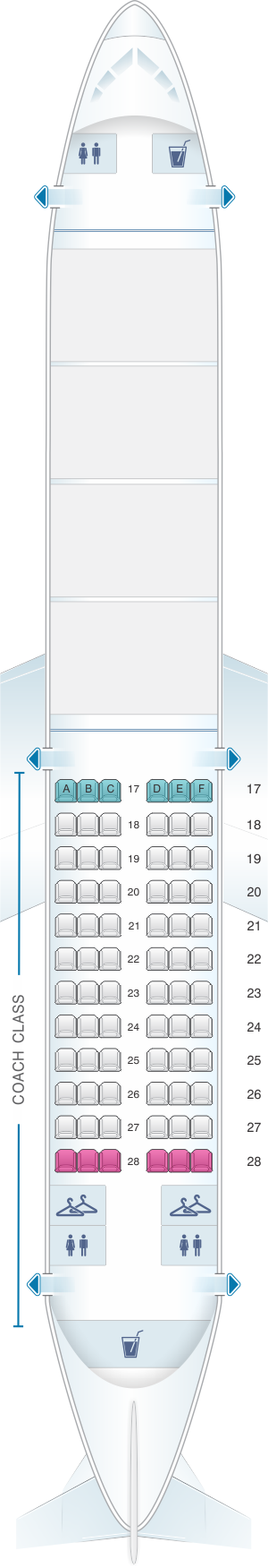 Seat map for Alaska Airlines - Horizon Air Boeing B737 400 Combi