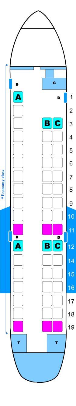 Seat Map Continental Airlines Embraer Erj 145 Seatmaestro