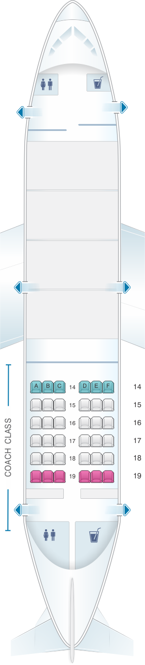 Seat map for Air Inuit Boeing B737 200C 34PAX Combi