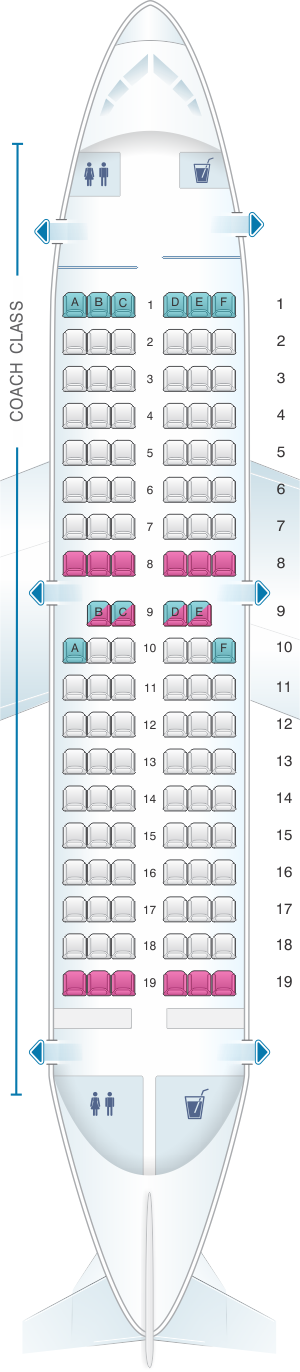 Seat map for Air Inuit Boeing B737 200C 112pax