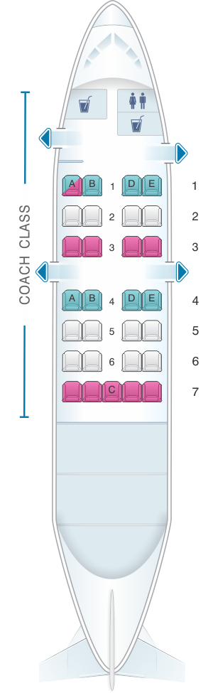Seat map for Air Inuit Dash 8 100 29pax Combi