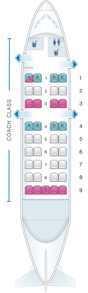 Seat map for Air Inuit Dash 8 100 37pax Combi