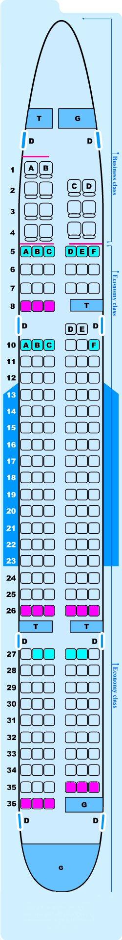 Seat Map Boeing B757 200 Seatmaestro