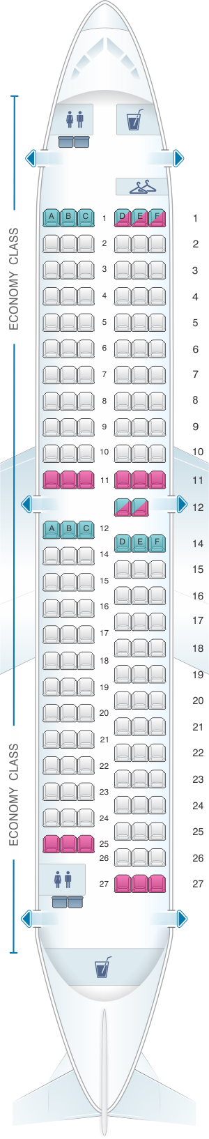 Seat map for AnadoluJet Boeing B737 700