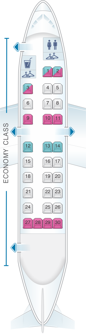 Seat map for Air Moldova Embraer 120
