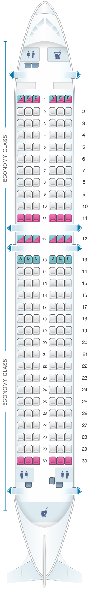 Seat Map Freebird Airlines Airbus A320 SeatMaestro Seat Map Freebird Airlines Airbus A320 SeatMaestro