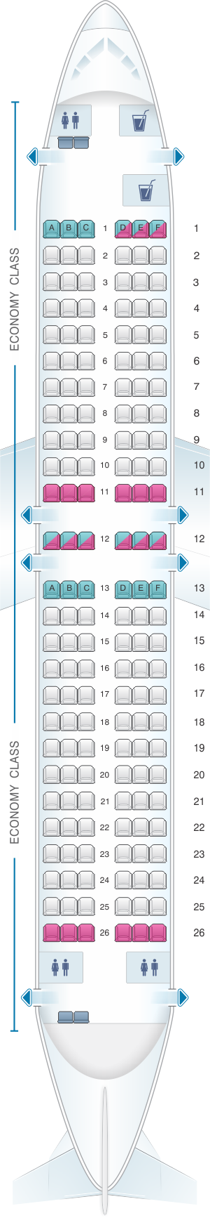 Seat map for Air North - Yukon's Airline Boeing B737 400