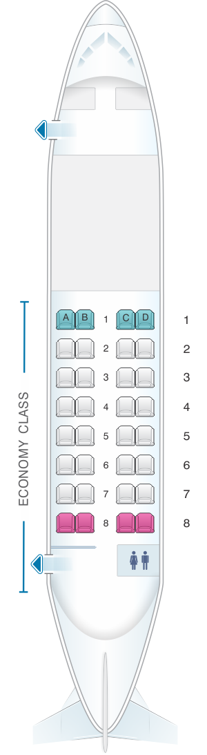 Seat map for Air North - Yukon's Airline Hawker Siddeley 748 32 pax