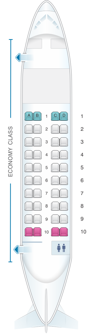 Seat map for Air North - Yukon's Airline Hawker Siddeley 748 40 pax