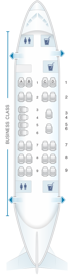 Seat map for Bulgaria Air AVRO 246 RJ70
