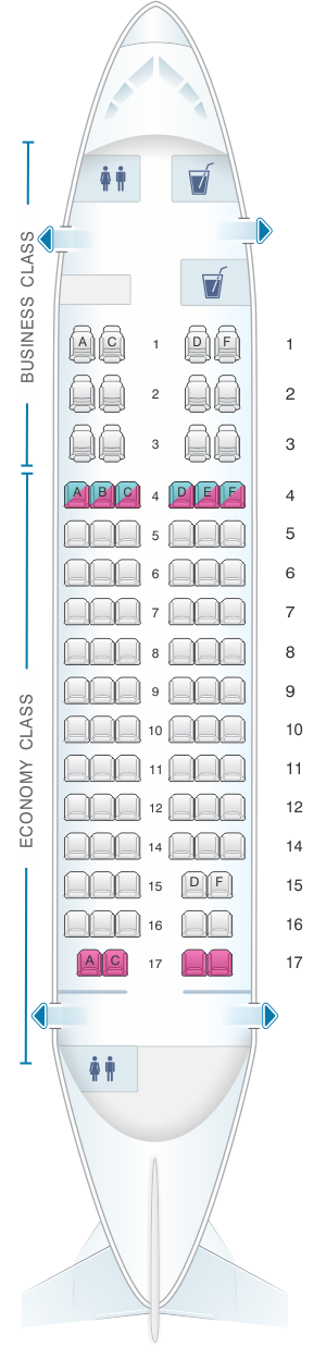 Seat map for Bulgaria Air BAE 146 200 86pax