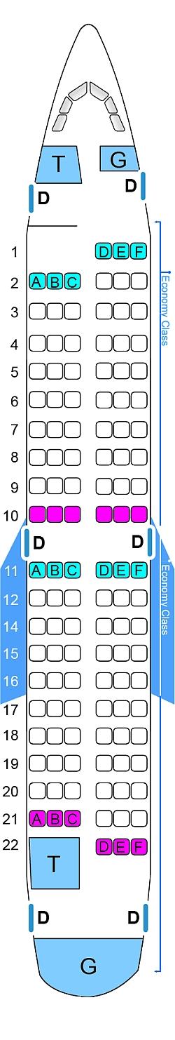 Seat map for SkyExpress Boeing B737 500