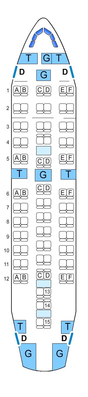 Seat map for Airbus A310 VIP