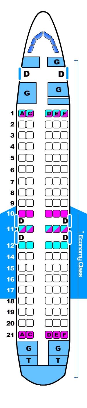 Seat map for Contact Air Fokker 100
