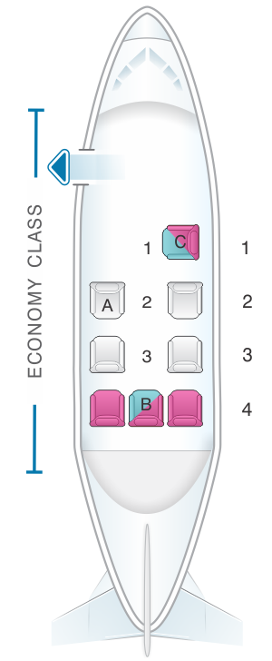 Seat map for Air Vallee Bombardier Learjet 31