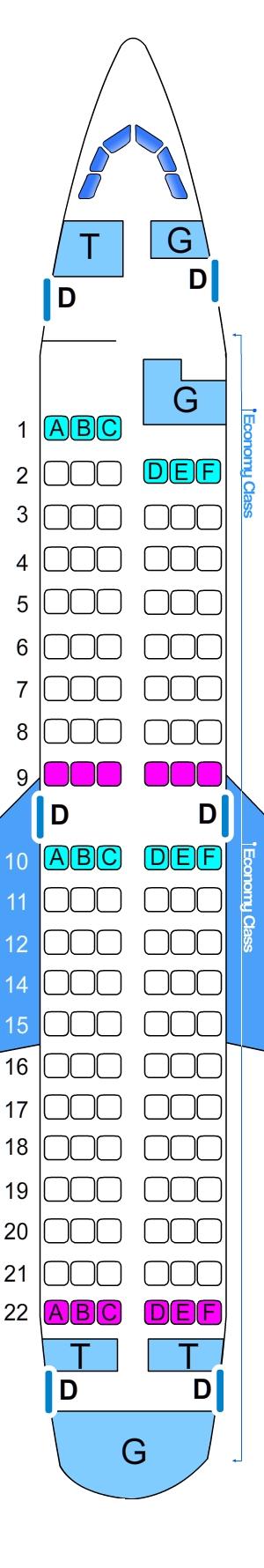 Seat map for Boeing B737 500