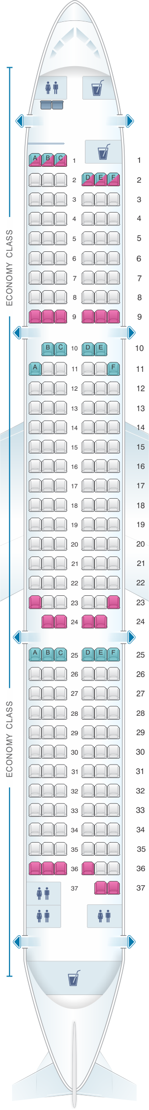 Seat Map Novair Airbus A321 200 | SeatMaestro.com