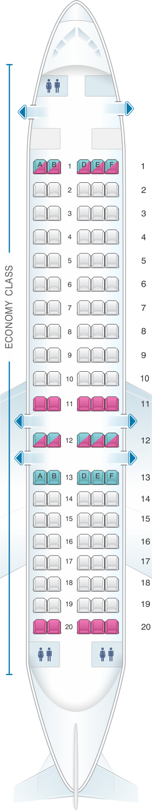 Seat map for Helvetic Airways Fokker 100