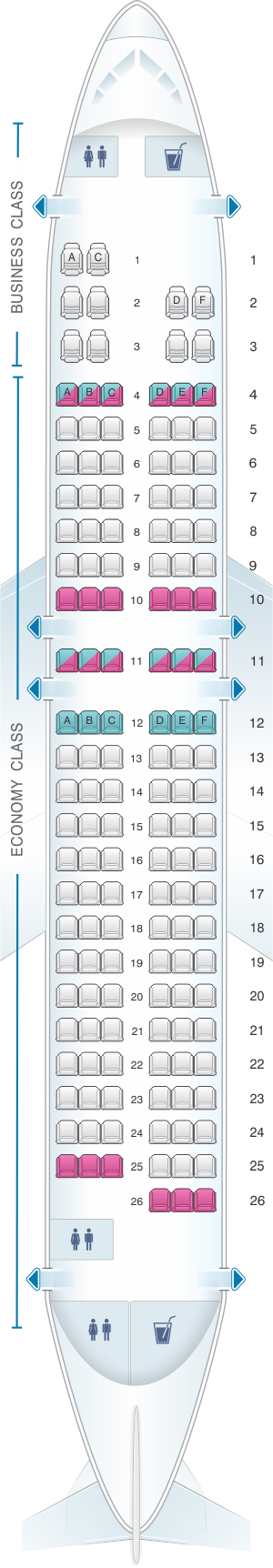 Seat Map Egyptair Airbus A320 232 Seatmaestro