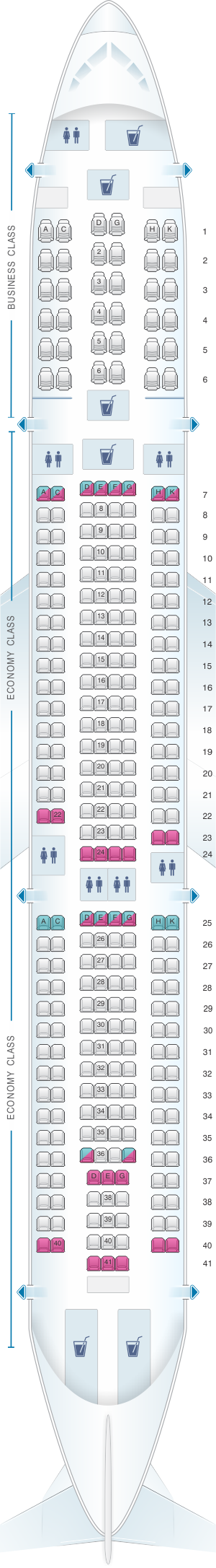 Seat Map Egyptair Airbus A330 300