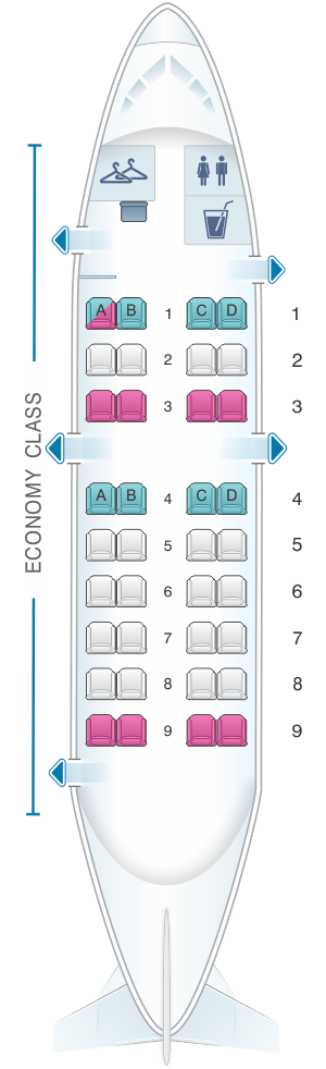 Seat map for QantasLink Dash 8 Q200