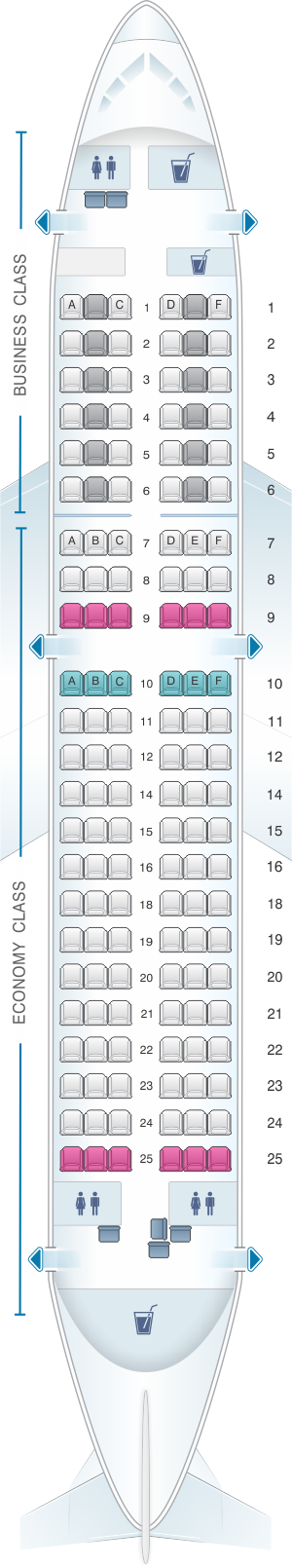 Seat map for Lufthansa Airbus A319