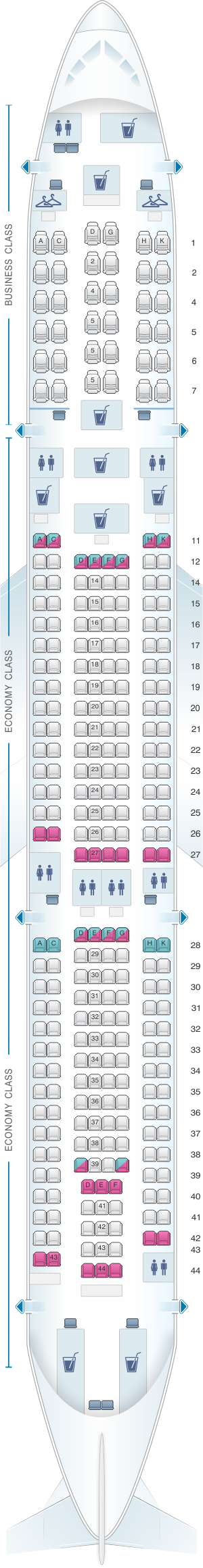 A333 Jet Seating Chart