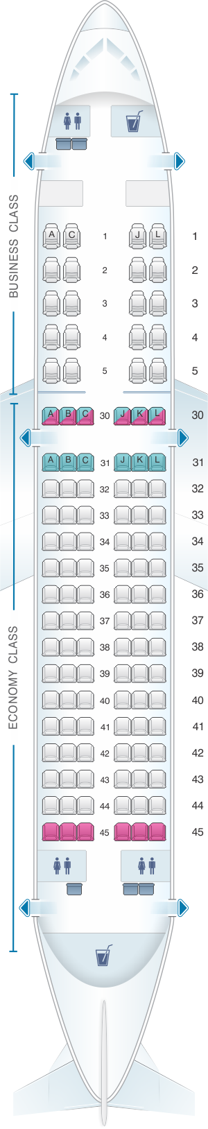 Airbus A320 100 200 Seating Chart