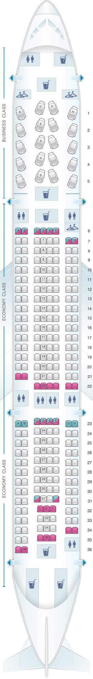 Airbus A332 Seating Chart