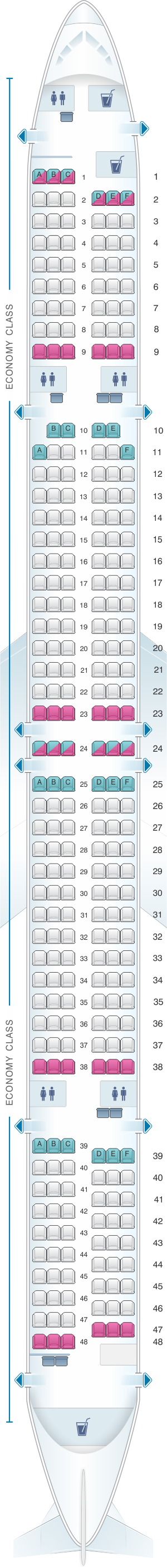 Seat map for Thomas Cook Airlines Boeing B757 300