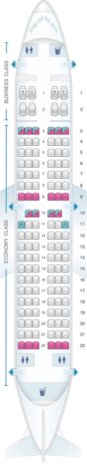 Seat map for Air Vallee Boeing B737 300