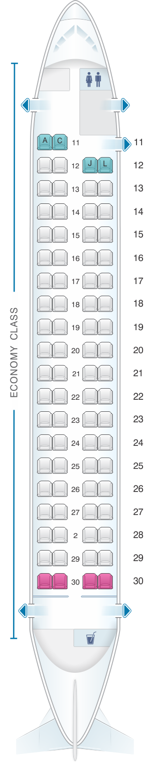 Seat map for Ethiopian Q400